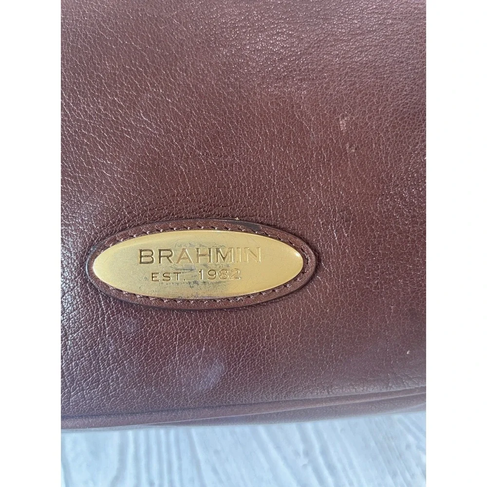 Brahmin Handbag Soft Brown‎ Leather Top Handle Purse Gold Hardware